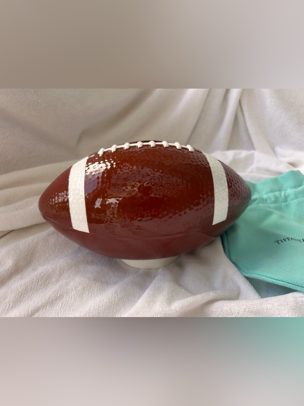 Tiffany & Co. Ceramic Football Bank
